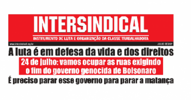 A luta é em defesa da vida e dos direitos 24 de julho: vamos ocupar as ruas exigindo o fim do governo genocida de Bolsonaro A luta é em defesa da vida e dos direitos 24 de julho: vamos ocupar as ruas exigindo o fim do governo genocida de Bolsonaro